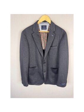 Tailorbyrd Collection Mens Charcoal Grey Textured Knit Men 42S Blazer Jacket